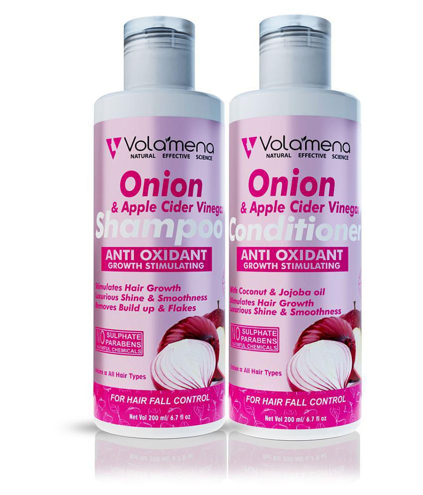 Volamena Onion & Apple Cider Shampoo and Deep Conditioner 200 mL Pack of 2