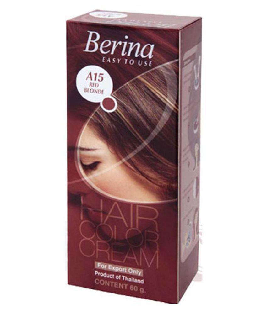 BERINA HAIR CCOLOR CREAM A15 RED BLONDE Permanent Hair Color Red 60 gm