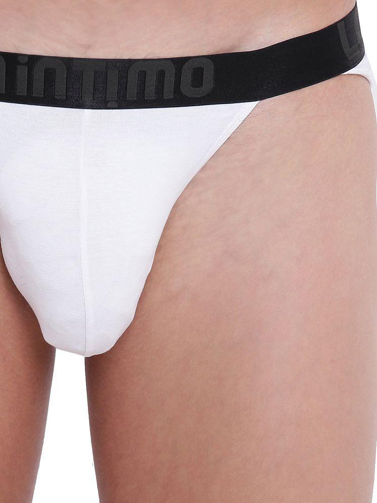New Men La Intimo - White Cotton Blend Men's Thongs ( Pack of 1 ) - 3XL 2025 at ShopCircuit | ON