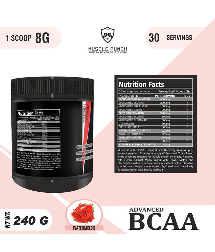 Muscle Punch Muscle Punch | BCAA 30 Servings | Watermelon 240 gm