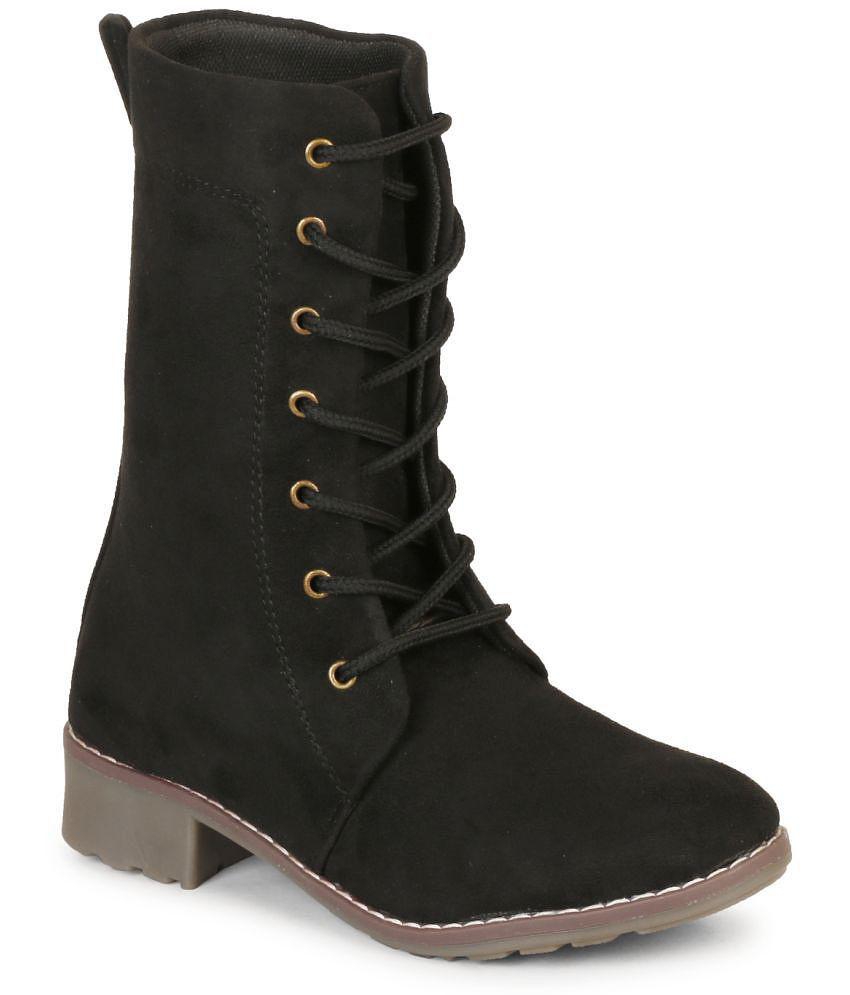 Commander - Black Women''s Mid Calf Length Boots - None