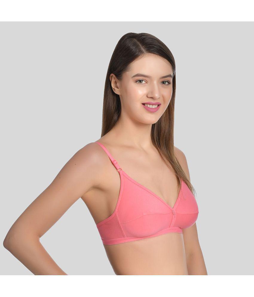 AIMLY - Pink Cotton Non Padded Women''s T-Shirt Bra ( Pack of 1 ) - None