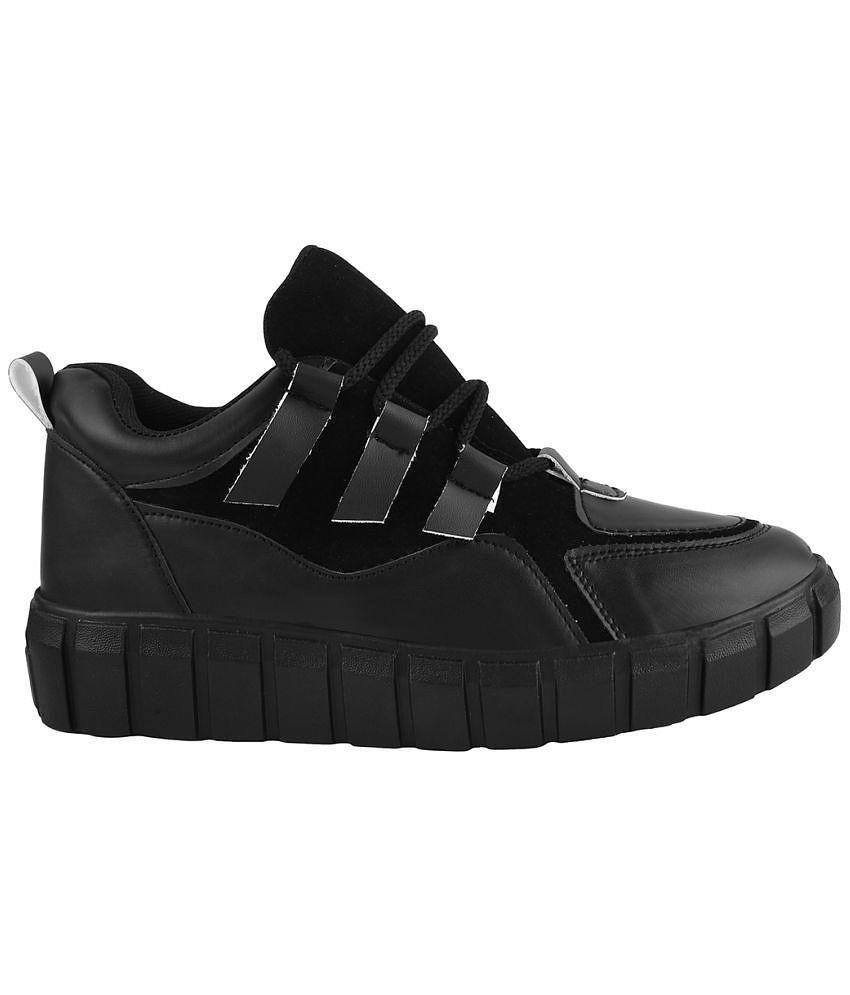 Shoetopia - Black Women's Sneakers - 6, Black