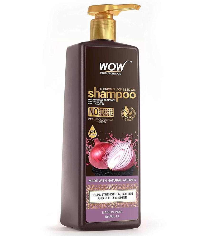 WOW Skin Science Red Onion Black Seed Oil Shampoo With Red Onion Seed Oil Extract, Black Seed Oil & Pro-Vitamin B5 - Vol 1 L