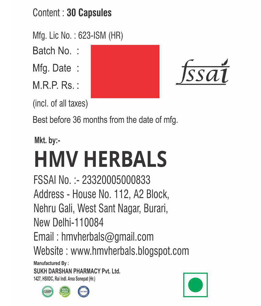 HMV Herbals JOSH 69 Men Power Herbal Capsule 60 no.s Pack Of 2