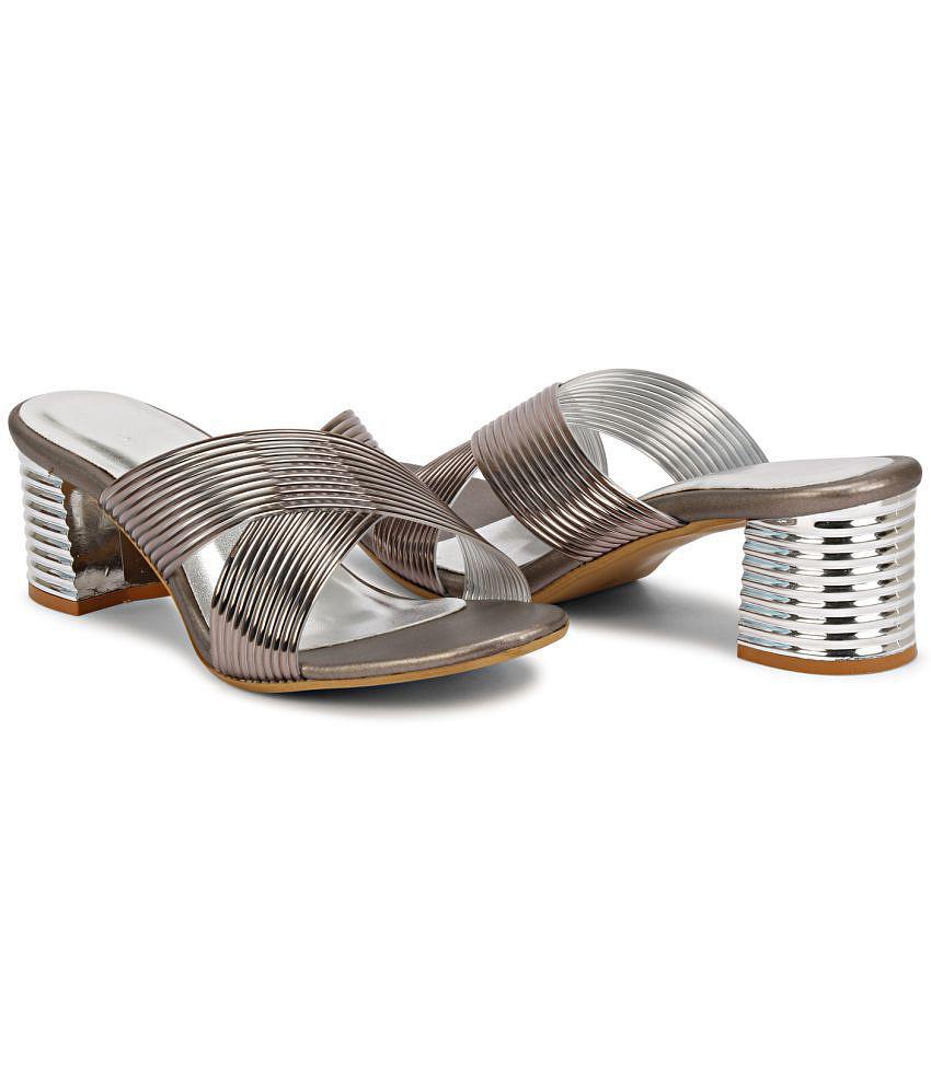 Ishransh - Silver Women's Slip On Heels - None