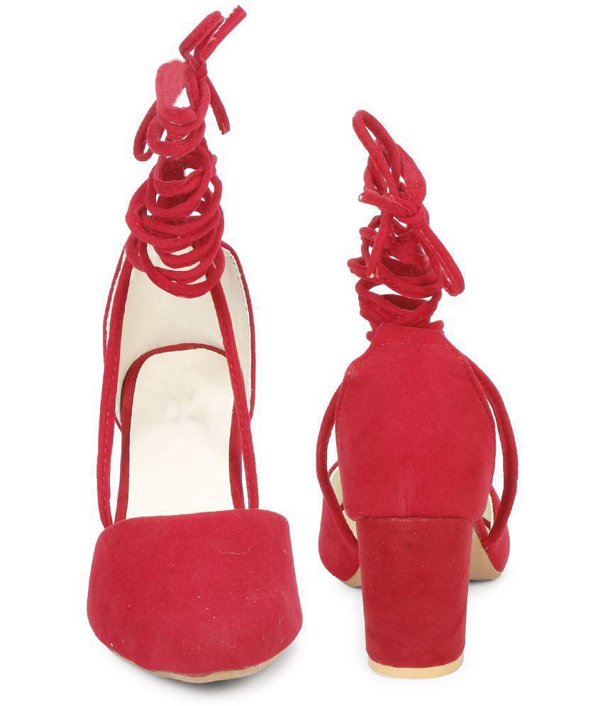 Ishransh - Red Women's Gladiators Heels - None