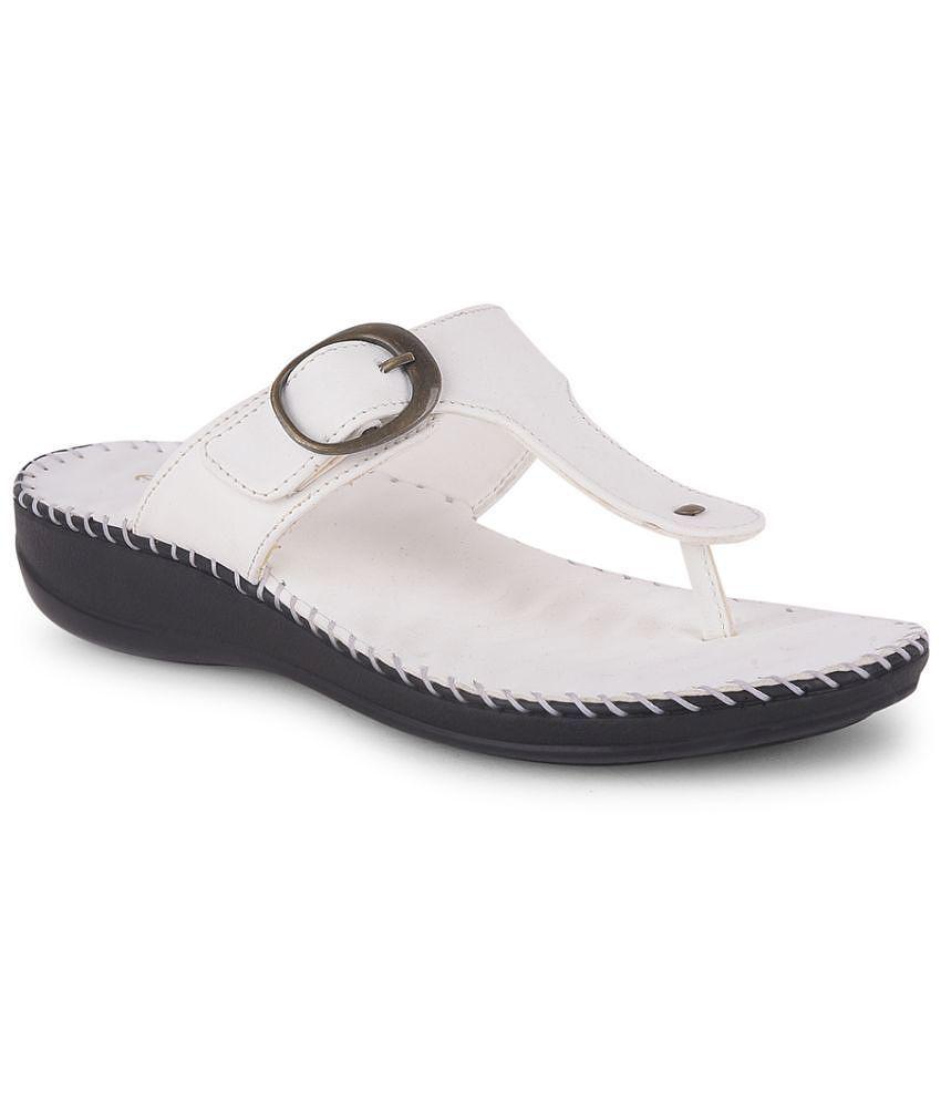Elegant Men Liberty White Womens Leather Slipper - None 2025 at ShopCircuit | ONDC