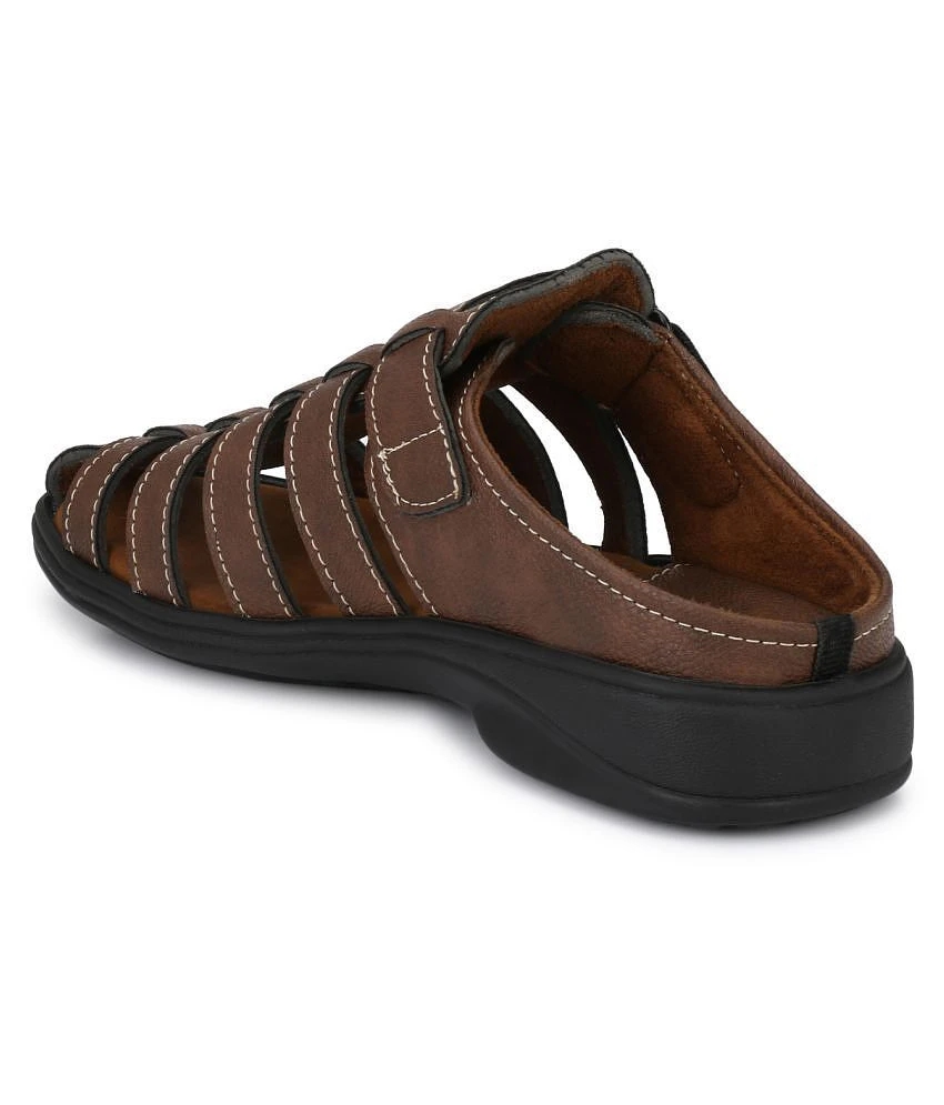 Exclusive Men Fashion Victim Brown Synthetic Leather Sandals - None 2025 at ShopCircuit | ONDC