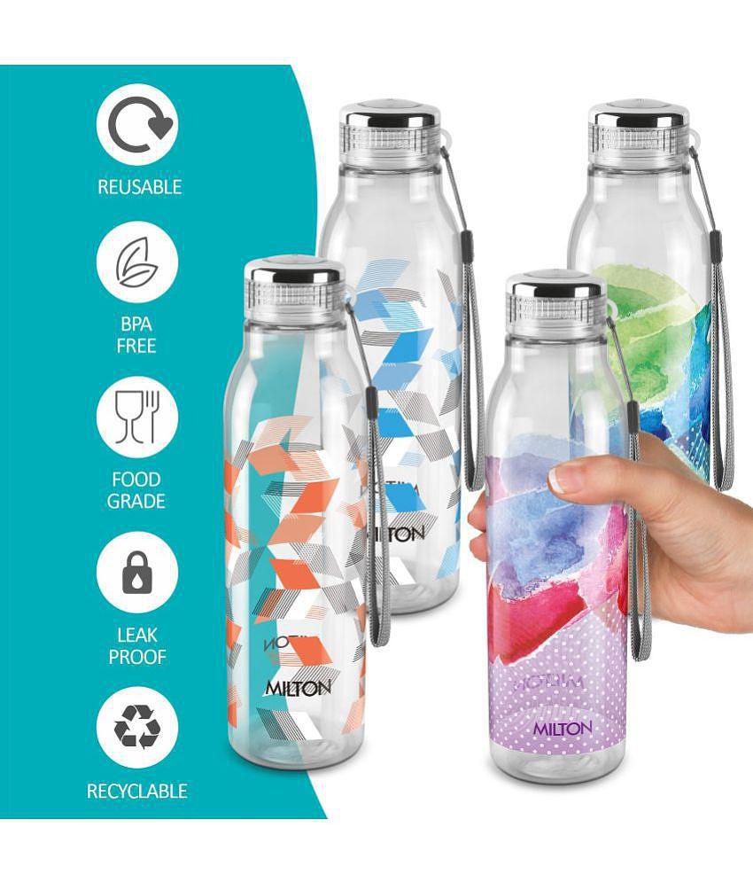 Milton Helix 1000 Pet Water Bottle, Set of 4, 1 Litre Each, Assorted - Assorted