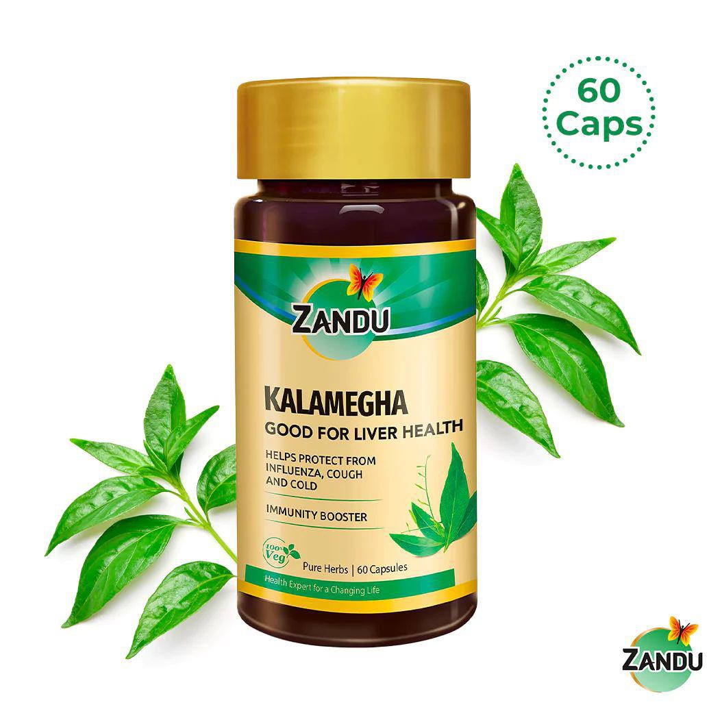 Zandu Kalamegha Capsules for Liver Health (100% Pure) 60 Caps