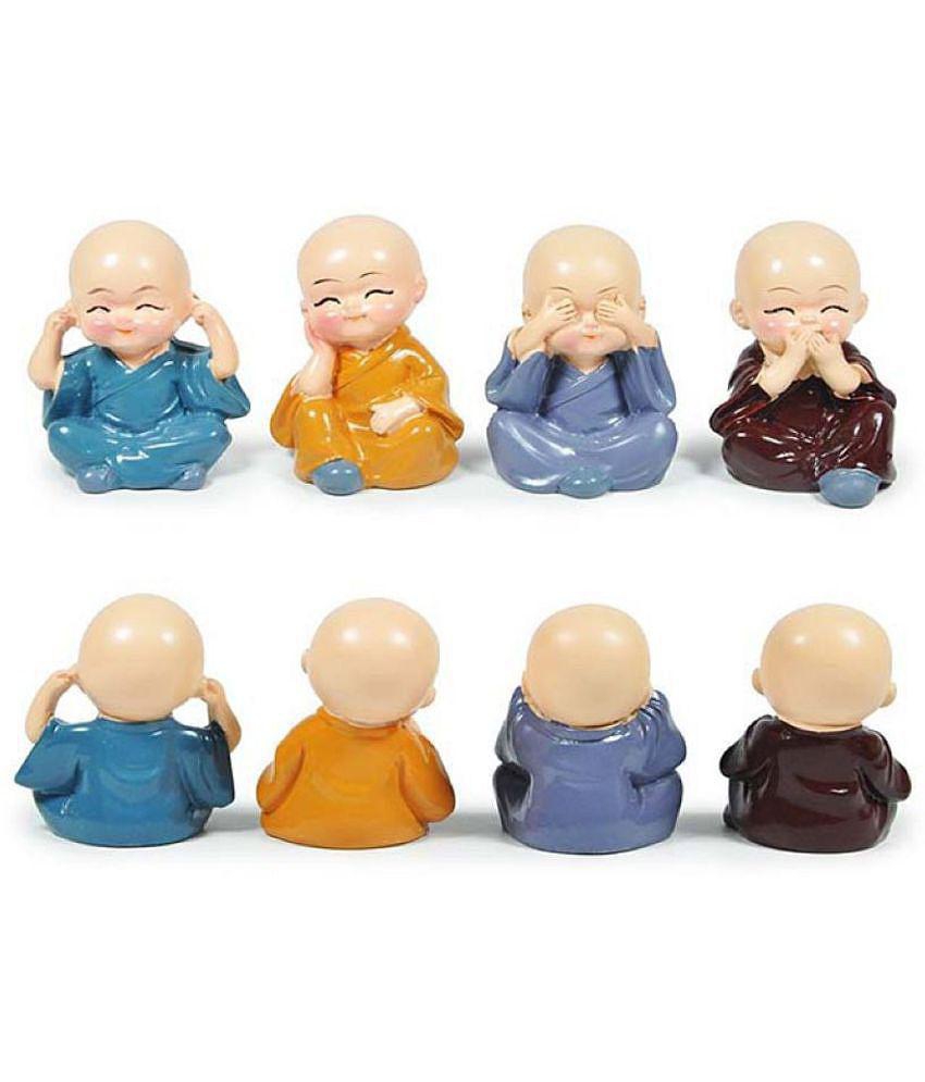 Leavess Monk Buddha Resin Buddha Idol 5 x 13 cms Pack of 4