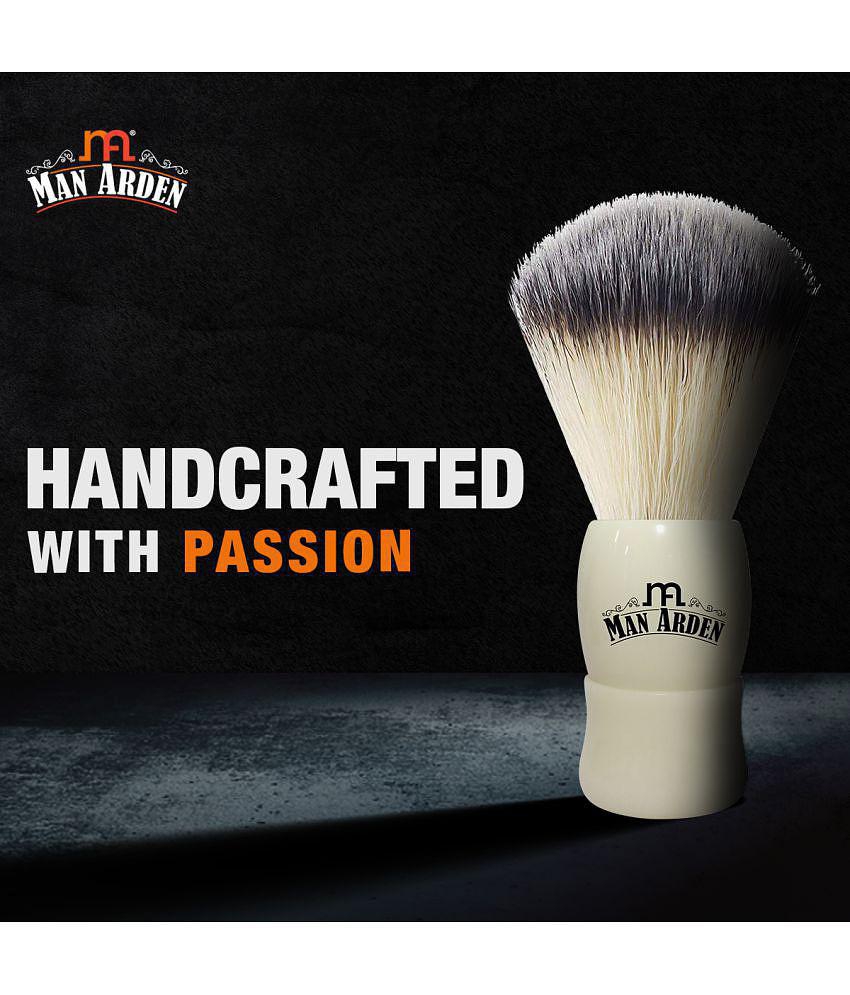 Man Arden Royal White Premium Shaving Brush With Ultra Soft & Absorbent Bristles & Long Handle | Cruelty Free | For A Smooth Shave