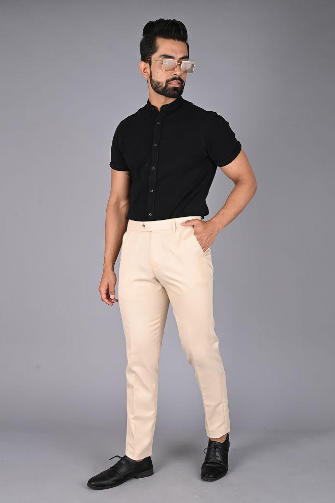 MANCREW - Beige Viscose Slim - Fit Men's Formal Pants ( Pack of 1 ) - None