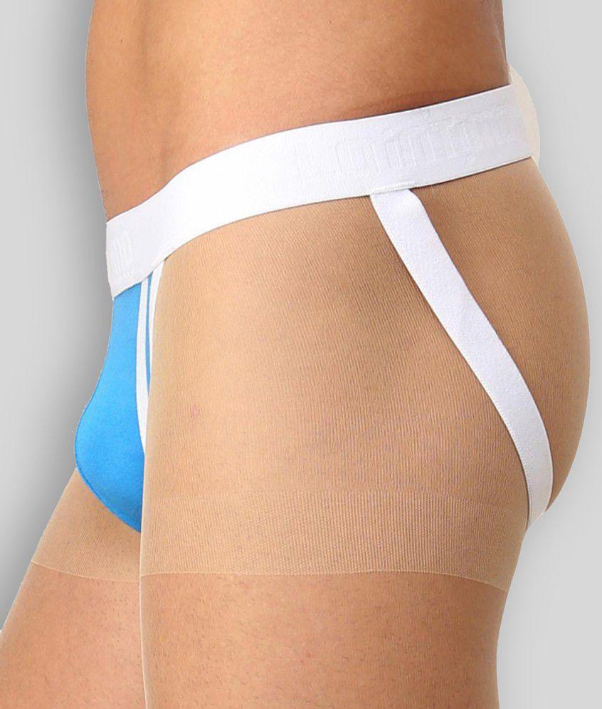 Luxurious Men La Intimo - Light Blue Cotton Blend Mens G-String ( Pack of 1 ) - S 2025 at ShopCi