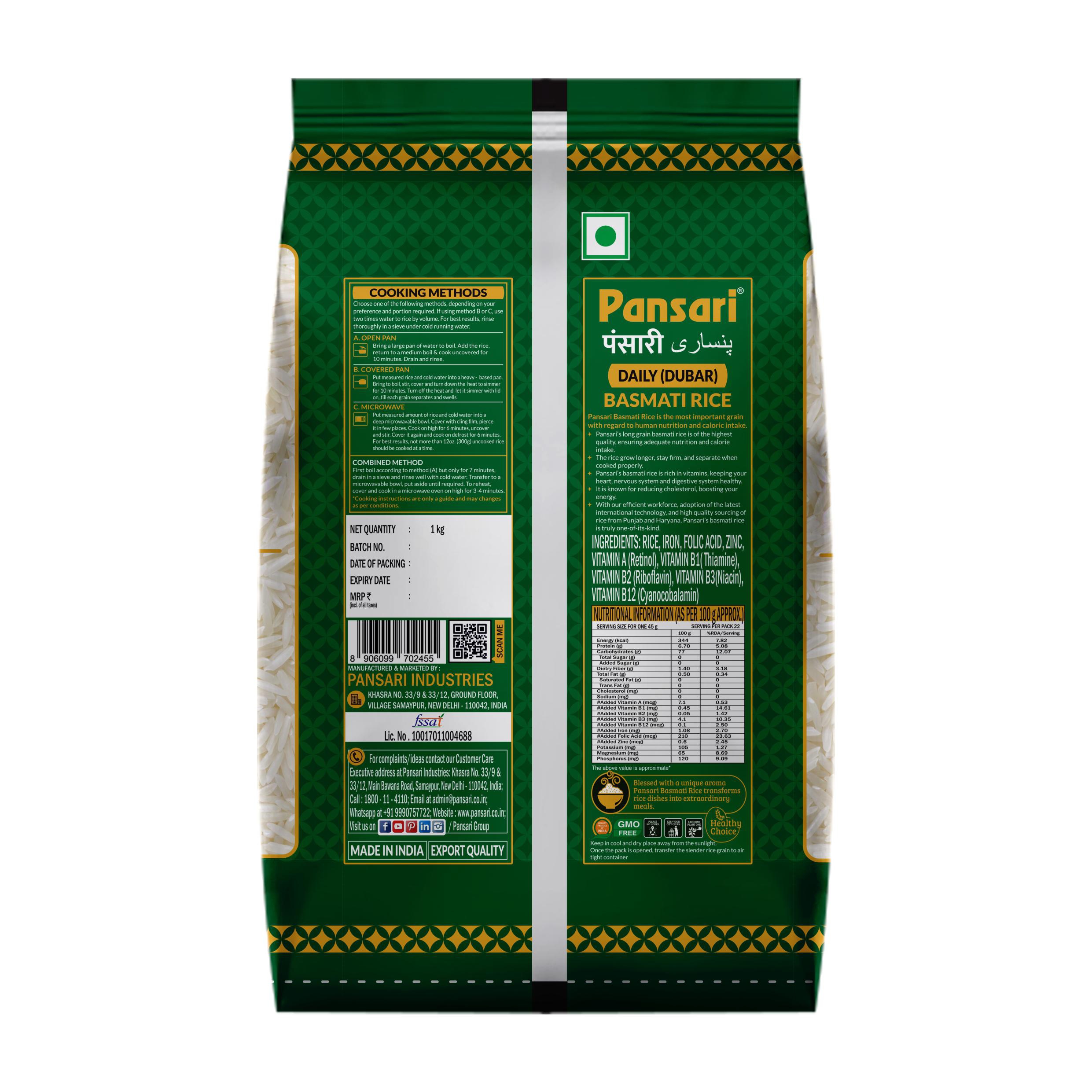 PANSARI DAILY BASMATI RICE 1KG