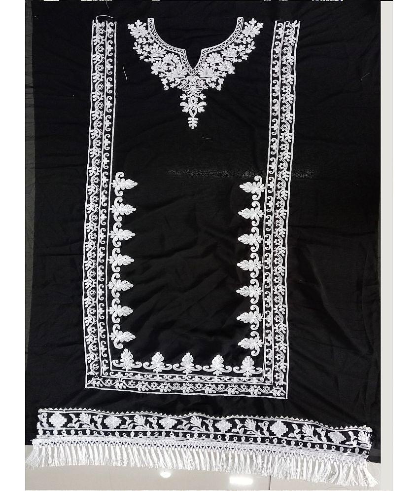 MEHZEEL FAB - Unstitched Black Georgette Dress Material ( Pack of 1 ) - Black