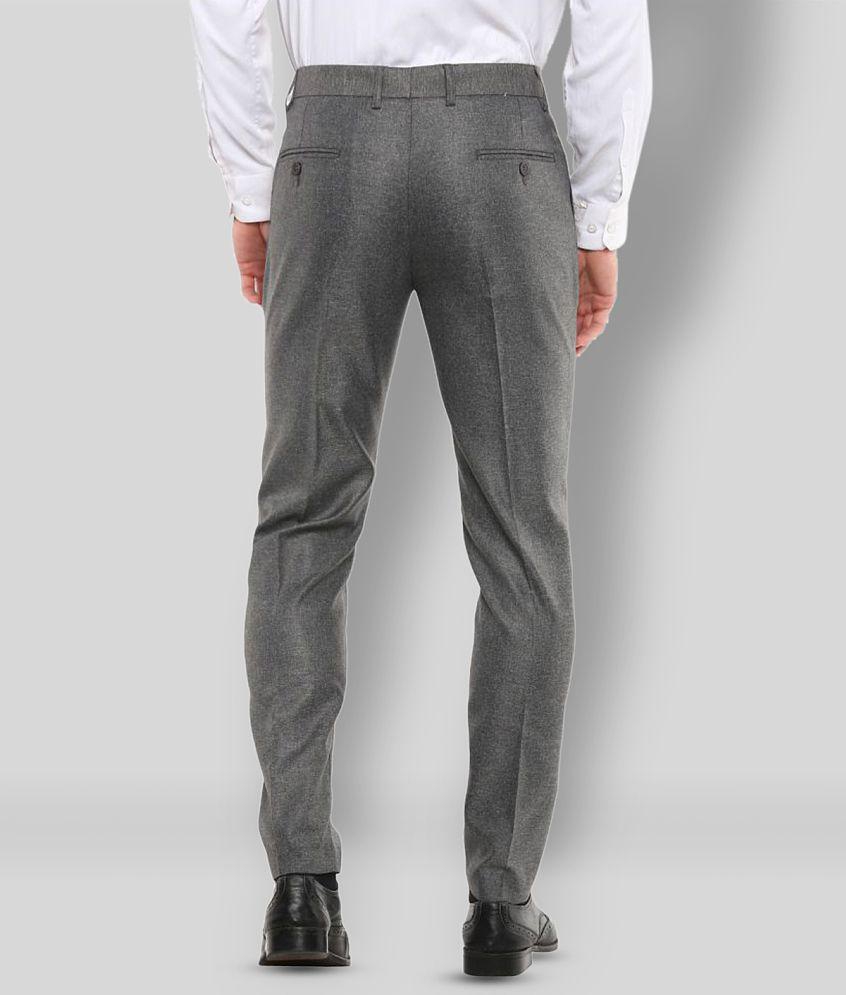 Inspire Clothing Inspiration - Grey Polycotton Slim - Fit Men's Formal Pants ( Pack of 1 ) - None