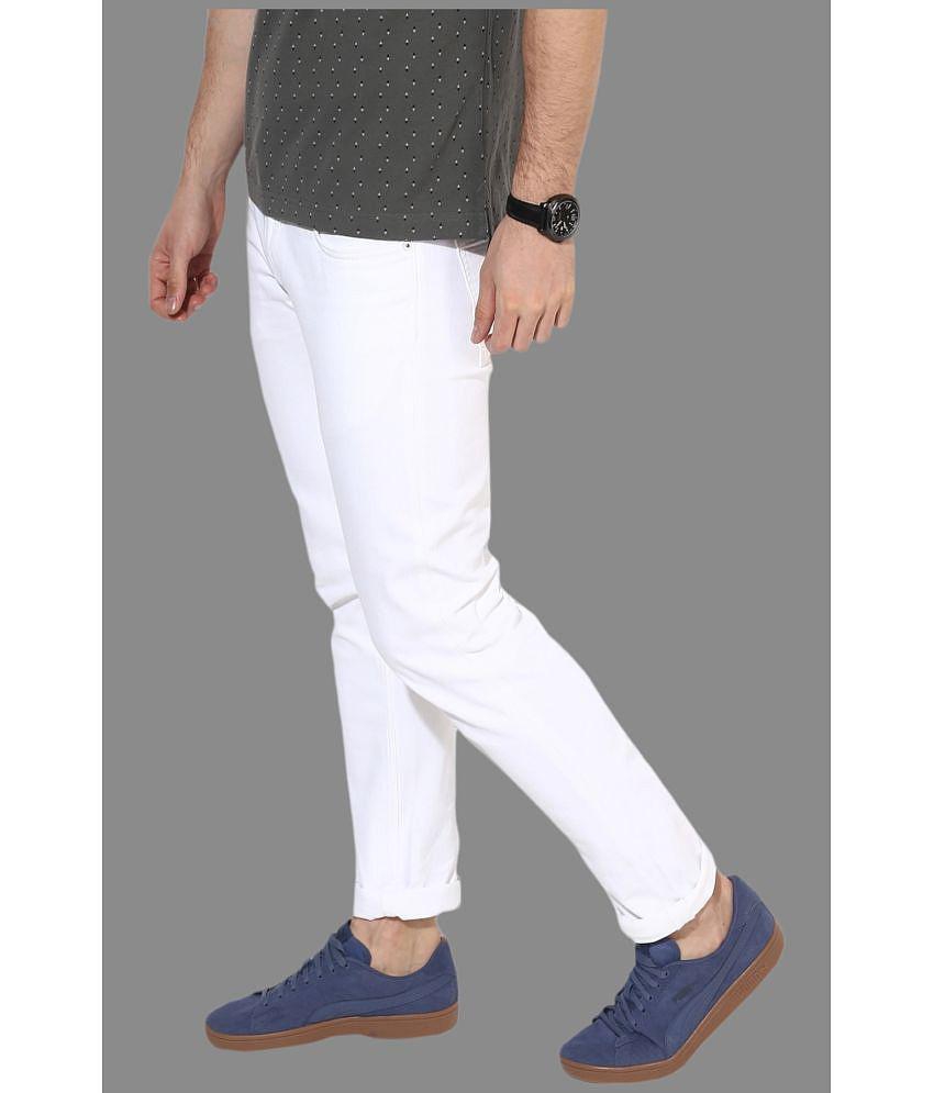 HALOGEN - White Denim Skinny Fit Men's Jeans ( Pack of 1 ) - None