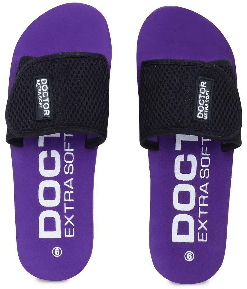 DOCTOR EXTRA SOFT - Purple Womens Slide Flip Flop - None