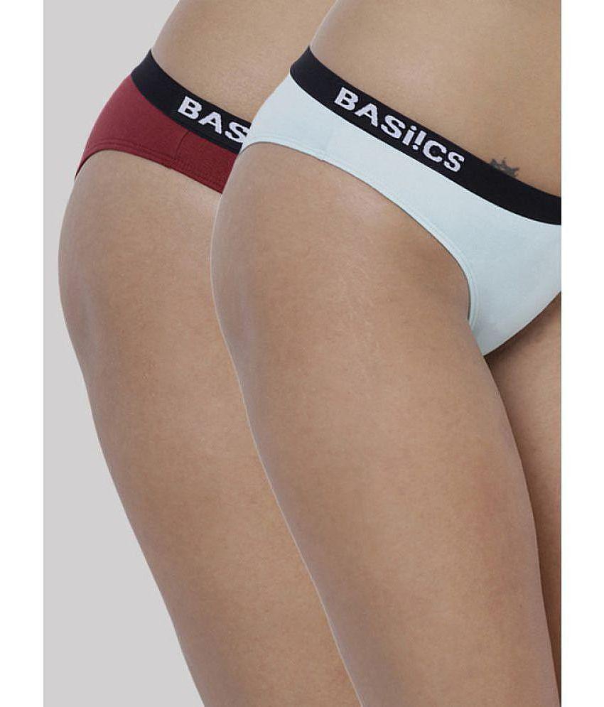 Stylish Men BASIICS By La Intimo - Multicolor BCPBR080B Cotton Lycra Solid Womens Bikini ( Pack 