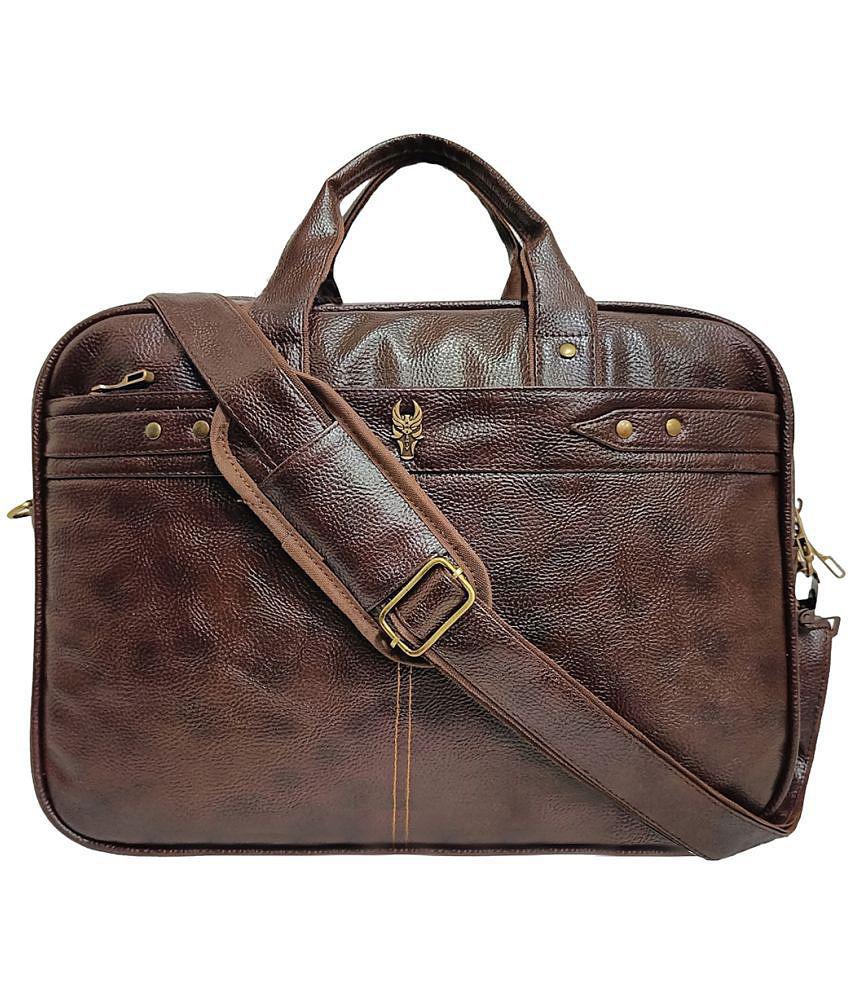 Trendy Men krishiv - Brown P.U Office Bag - Brown 2025 at ShopCircuit | ONDC