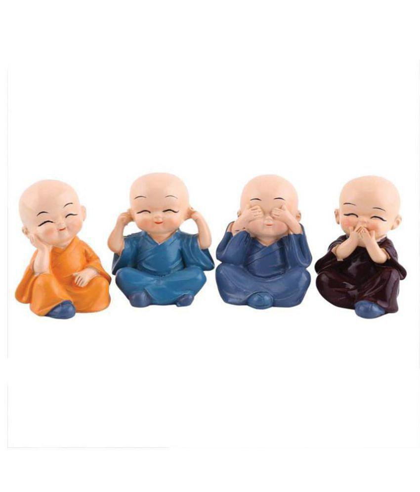 SHRI SHAKTI BABY MONK SET OF 4 Resin Buddha Idol 4 x 4 cms Pack of 4