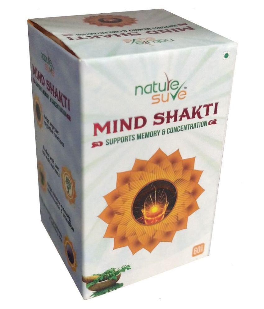 Nature Sure Mind Shakti Tablets for Memory & Concentration in Men & Women - 1 Pack (60 Tablets)