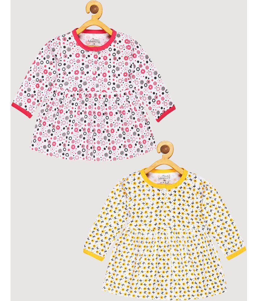 Chic Men Babeezworld - Pink & Yellow Cotton Baby Girl Dress ( Pack of 2 ) - None 2025 at ShopCir