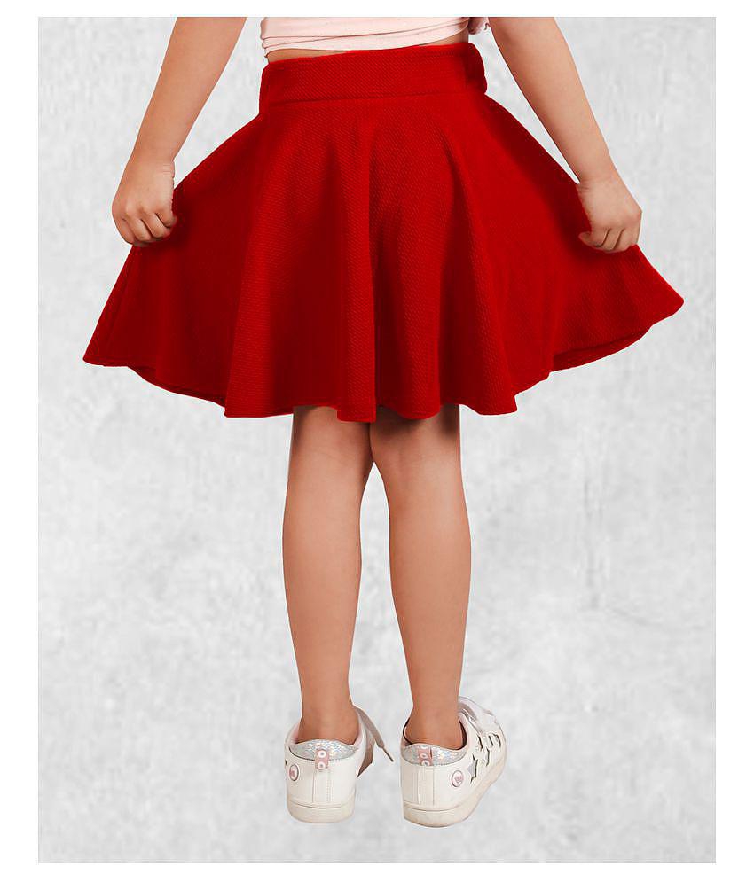 Top Men Addyvero - Red Cotton Blend Girls Skater ( ) - None 2025 at ShopCircuit | ONDC