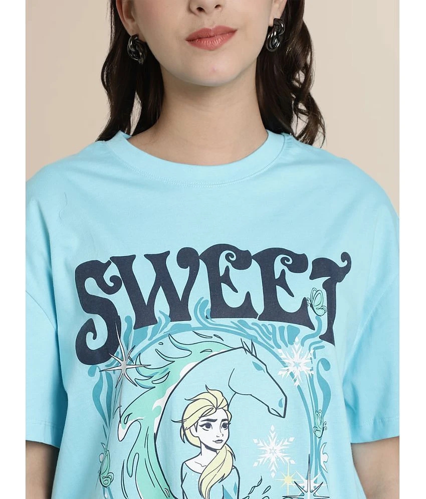 Chic Women Fabflee Light Blue Cotton Loose Fit Womens T-Shirt ( Pack of 1 ) - None 2025 at ShopC