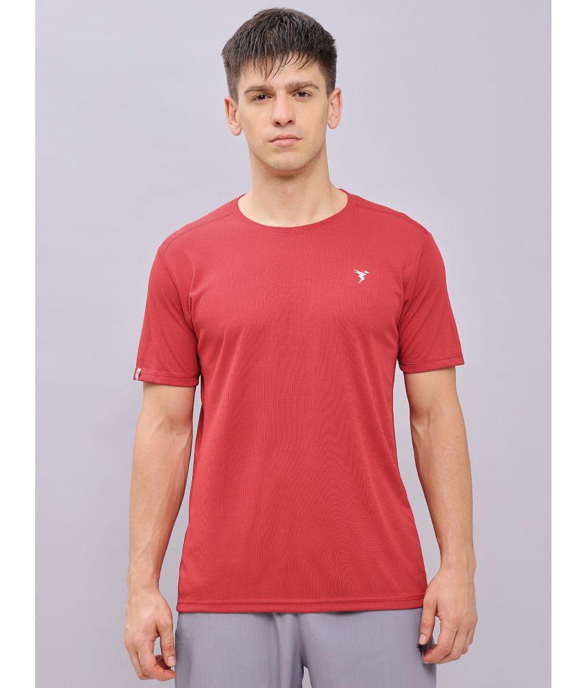 Technosport Red Polyester Slim Fit Men's Sports T-Shirt ( Pack of 1 ) - None