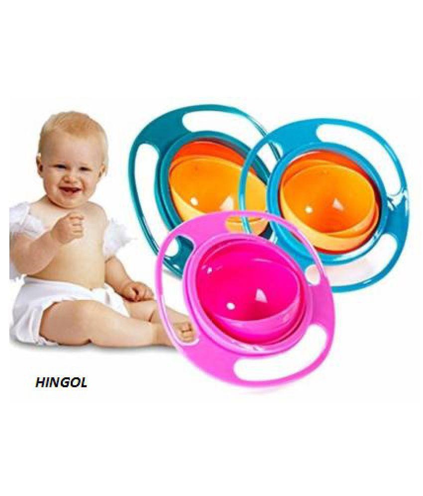 HINGOL No Spill Gyro Bowl for Baby and Kids, 360 Degree Rotation Spill Proof Food Bowl