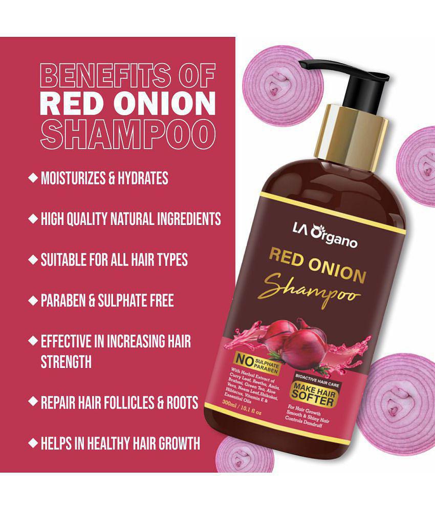 LA ORGANO Red Onion Hair Conditioner & Shampoo for Shiny & Healthy Hair Deep Conditioner 600 g Pack of 2