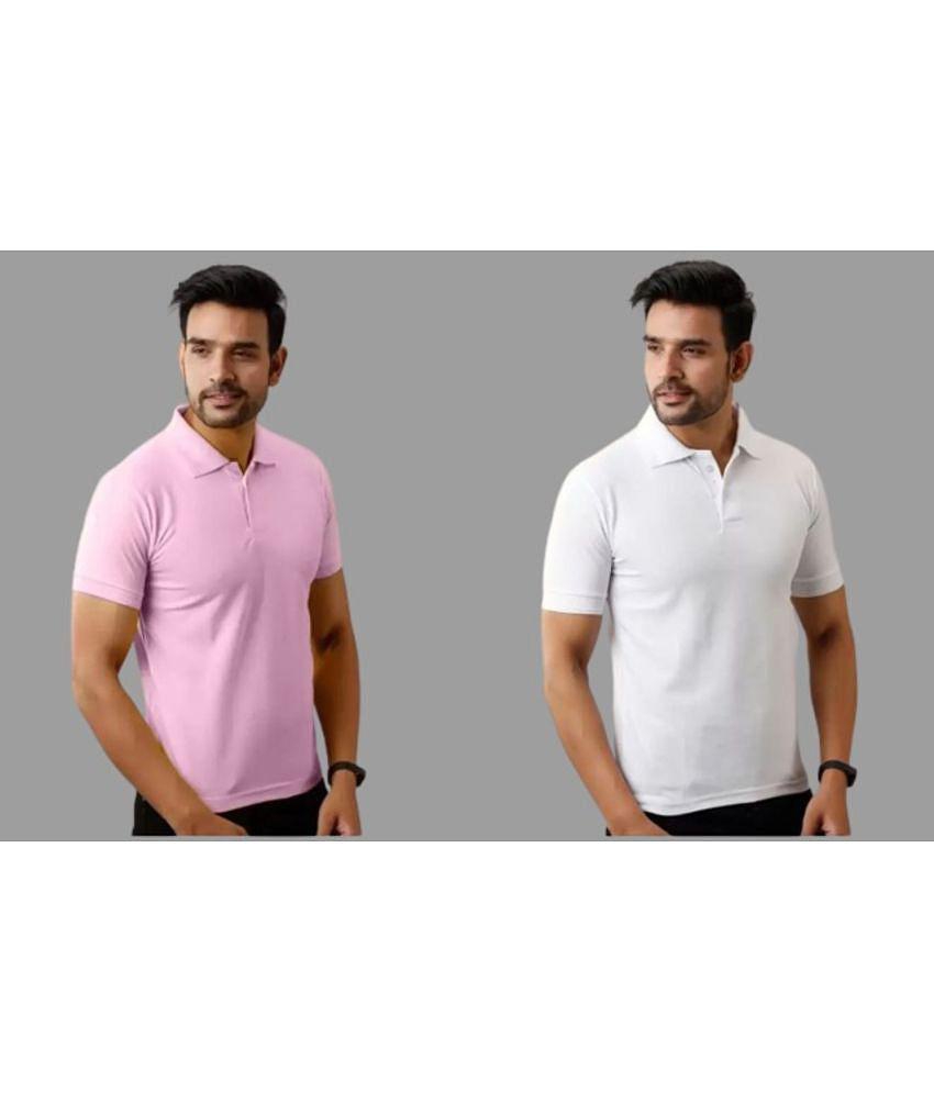 SKYRISE - Multicolor Cotton Blend Slim Fit Men's Polo T Shirt ( Pack of 2 ) - None