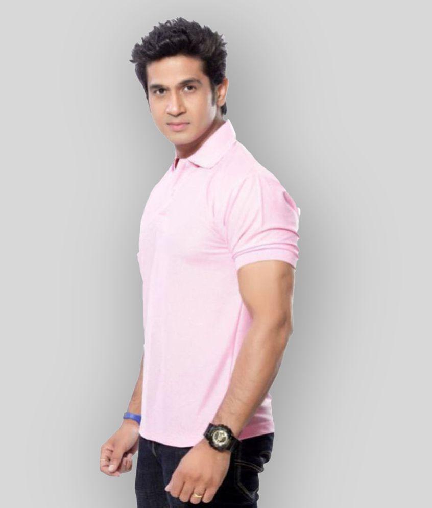 in365 - Pink Cotton Blend Regular Fit Men's Polo T Shirt ( Pack of 1 ) - None