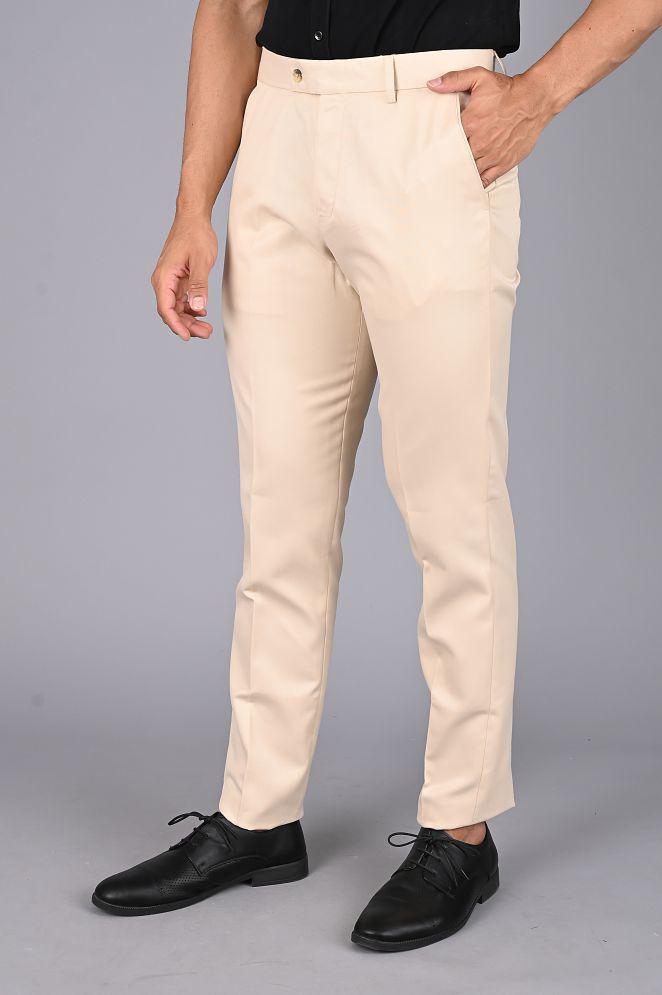 MANCREW - Beige Viscose Slim - Fit Men's Formal Pants ( Pack of 1 ) - None