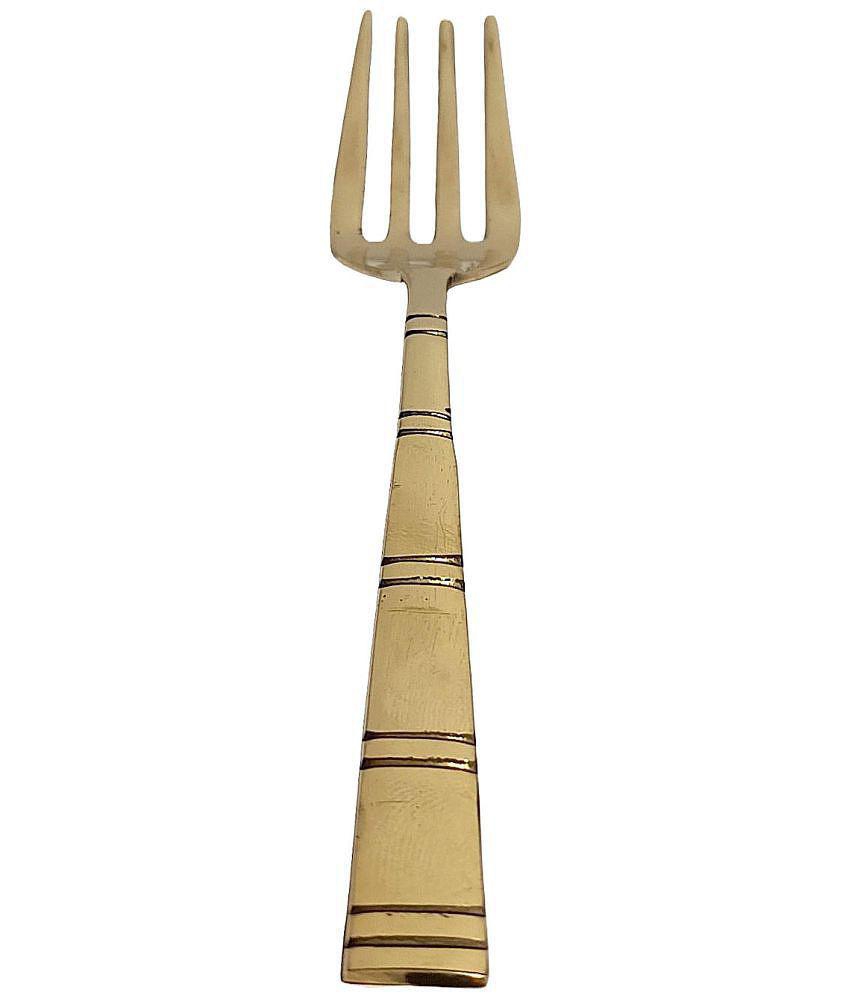 A & H ENTERPRISES - Brass Brass Dessert Fork ( Pack of 3 ) - Brass