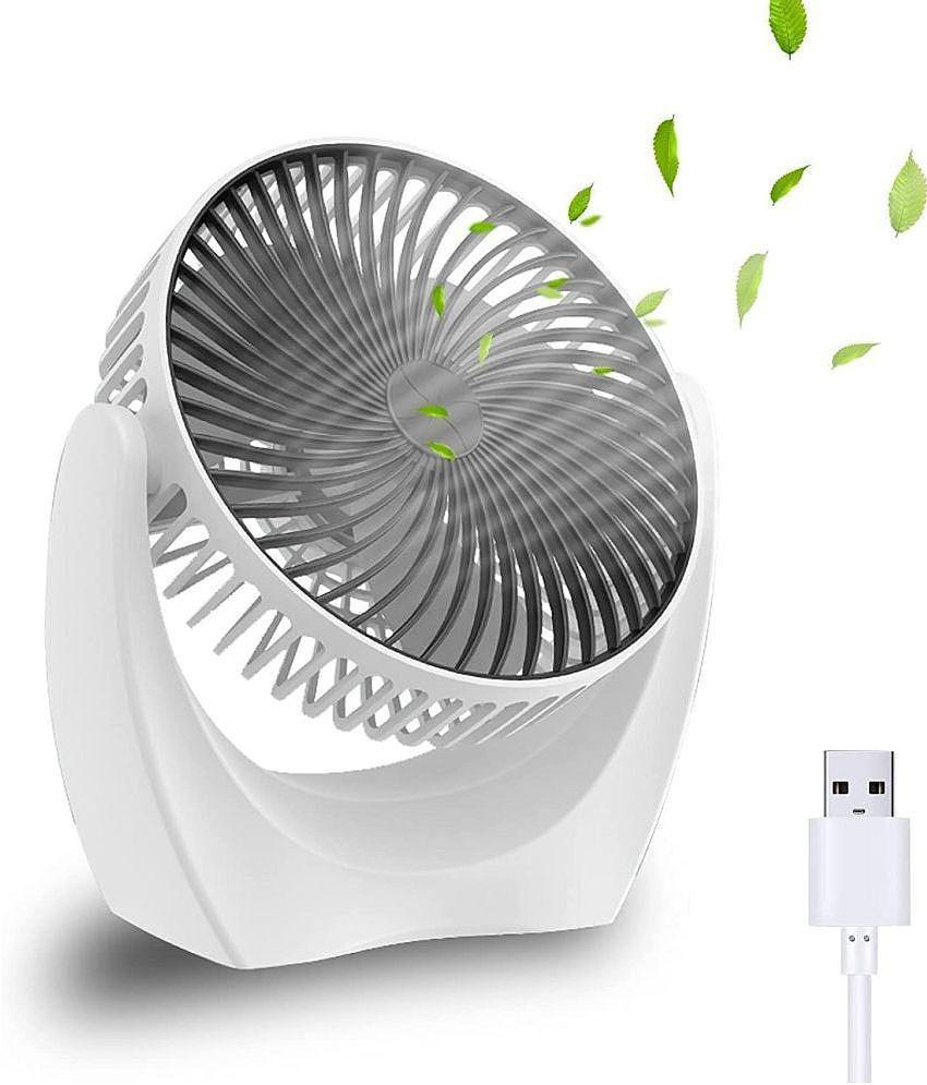 EIGHTEEN ENTERPRISE  USB Fan, USB Desk Fan Table Fan with Strong Airflow & Quiet Operation, Portable Cooling Fan Speed Adjustable with Rotatable Head for Home Office Bedroom Travel Camping T