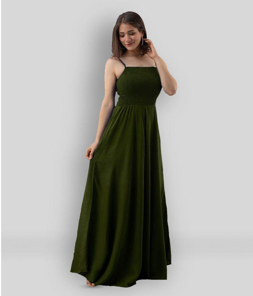 Modern Men Frionkandy - Green Rayon Women's Gown ( Pack of 1 ) - None 2025 at ShopCircuit | ONDC