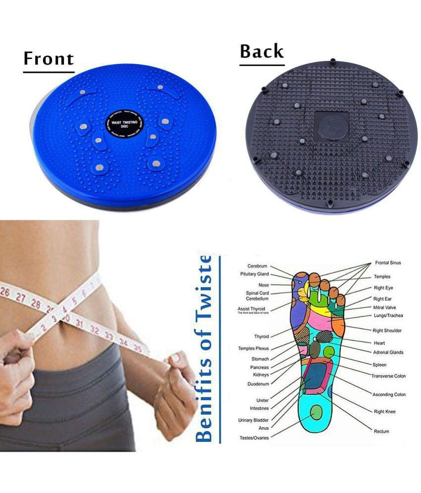 HORSE FIT Steel & Plastic Tummy Twister & Ab Wheel Roller Combo Abdominal Weight Loss Leg Exercise Waist Trimmer Abs Exercise Equipment Home Gym Fitness Accessories for Men and Women - Multi