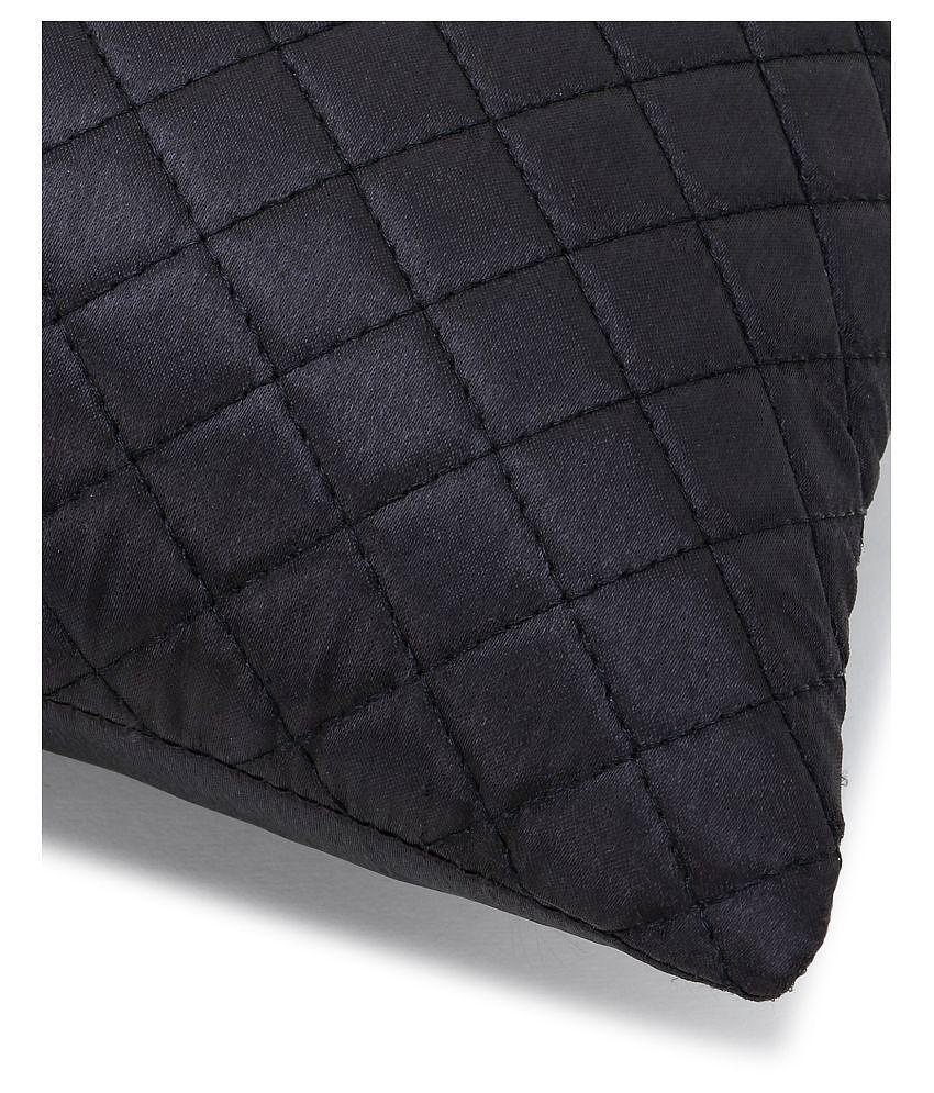 mezposh Combos Satin Cushion Covers 30X30 cm (12X12) - Black