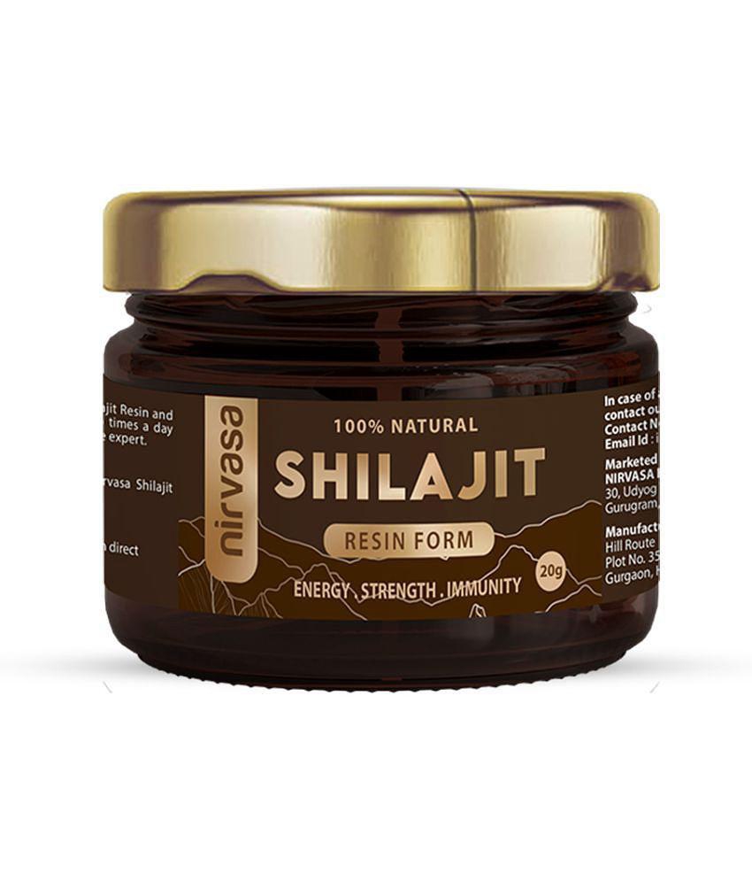 Nirvasa Shilajit Resin, Performance, Vigour and Vitality for men, enriched with Pure Shilajit, Vegan, Ayurvedic Classical Product (1 X 20g)