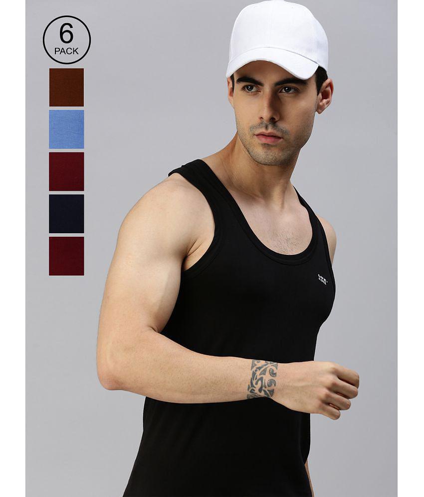 Lux Cozi - Multi Cotton Blend Mens Vest ( Pack of 6 ) - None