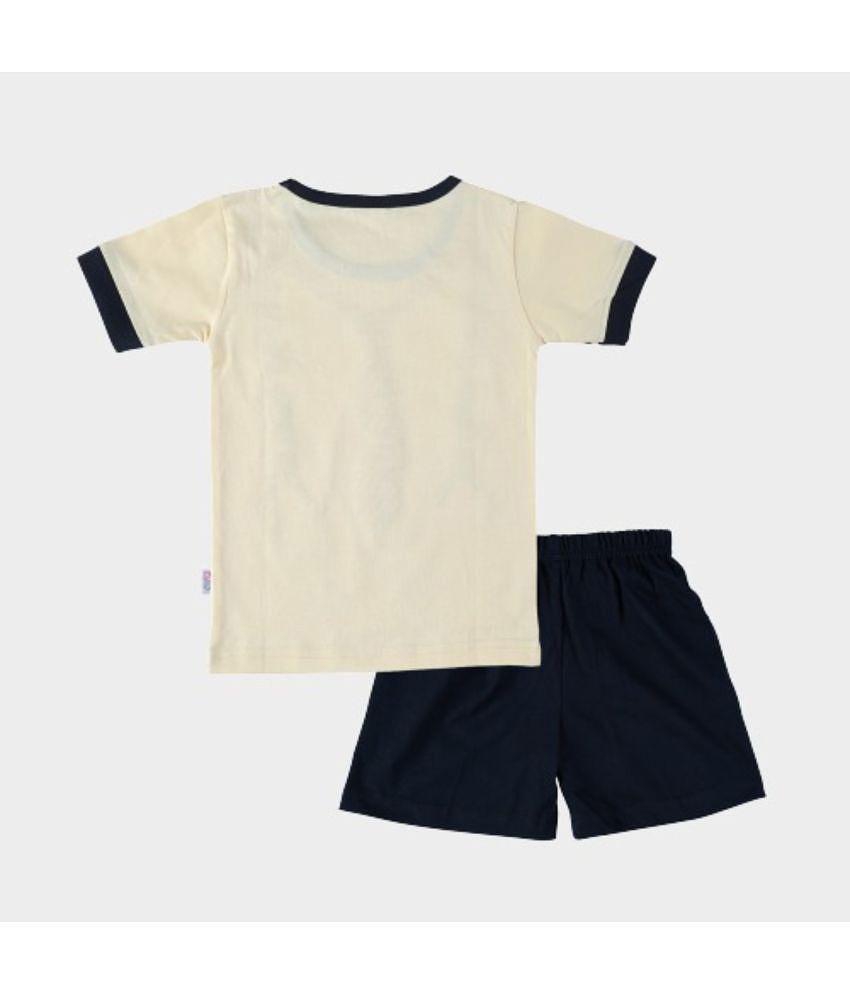New Men CATCUB - Cream Cotton Boys T-Shirt & Shorts ( Pack of 1 ) - None 2025 at ShopCircuit | O