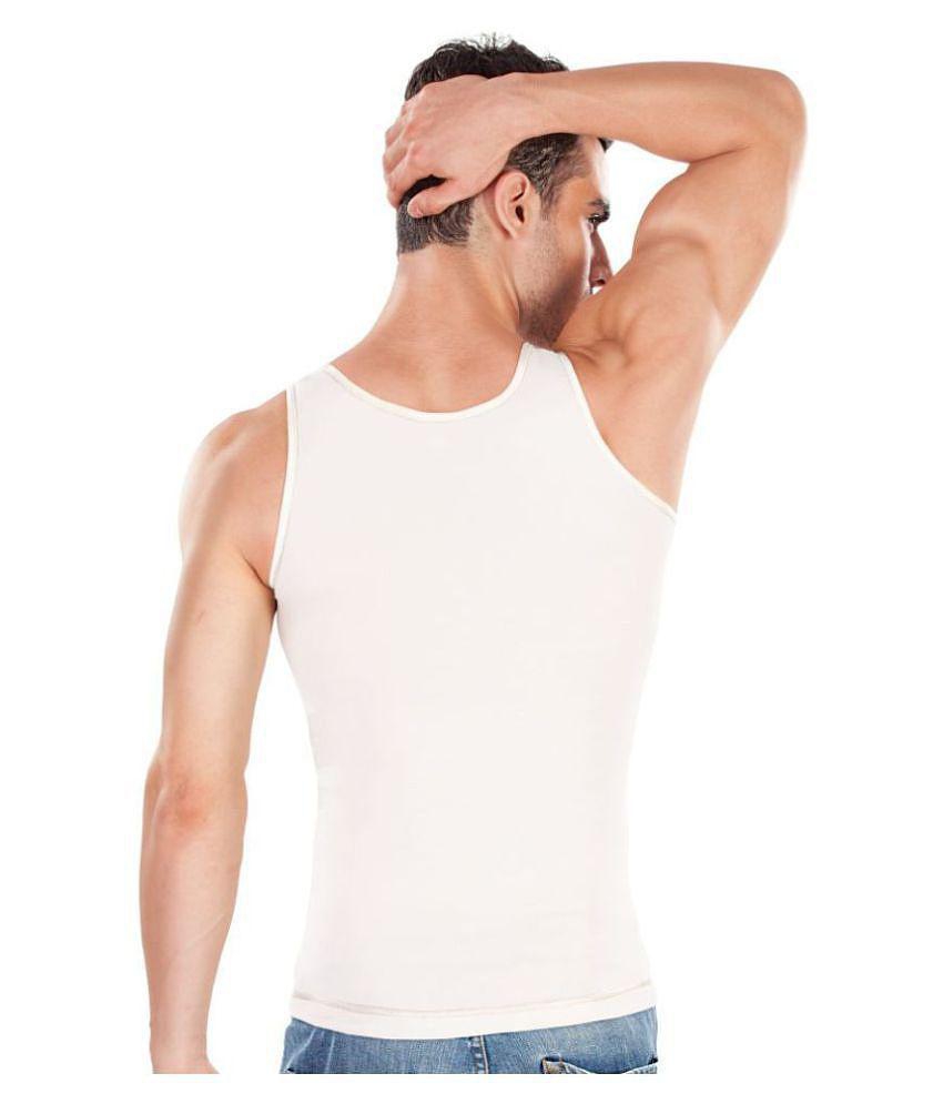 Dermawear White Sleeveless Vests - L