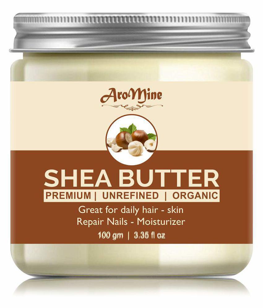 Aromine 100% Pure Organic Ivory Shea Butter|Raw| Great For Face,Skin,Body,Lips Moisturizer 100 gm