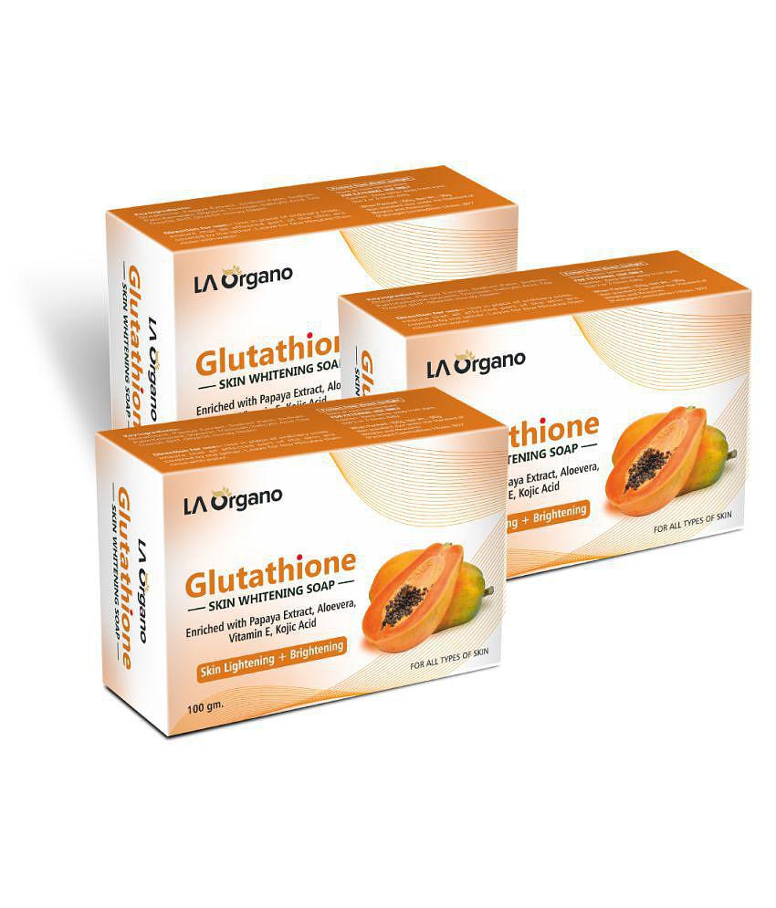 LA ORGANO Glutathione Papaya Skin Lightening Soap 100 g Pack of 3