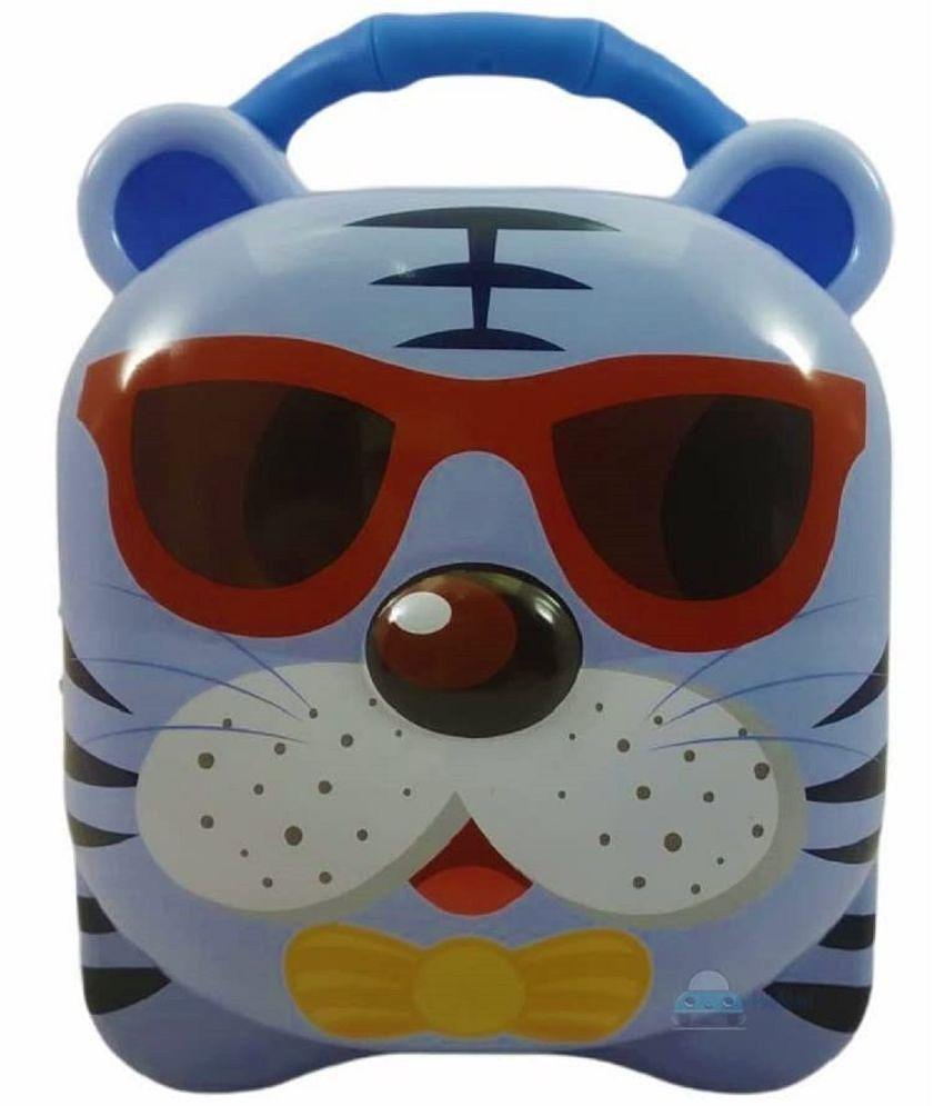 FunBlast Tiger Coin Box for Kids with Lock and Key â?? Cartoon Toy Money Bank for Kids Piggy Saving Box for Girls, Boys, Birthday Return Gift for Children (Blue)