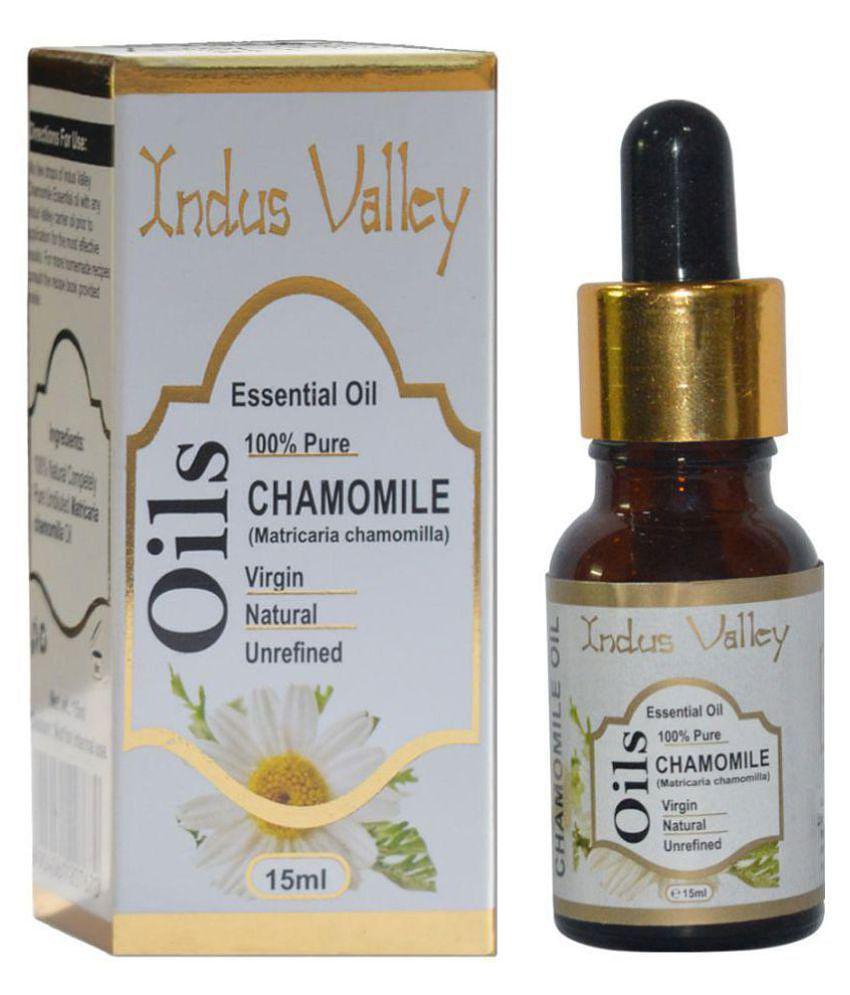 Indus Valley 100% Natural & Organic, chamomile Essential Oil & Dropper for Skin, Hair Care (15 ml)